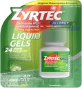 Zyrtec 24 ur Notranji in zunanji alergija Tekoči geli, Antihistaminiki Kapsule s cetirizin hidrokloridom za All-Day Alergy Relief, 40 ct (pakiranje po 2)