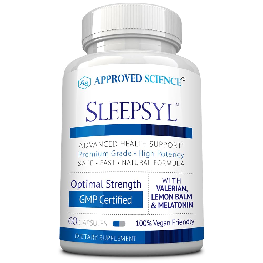 Odobreni Science Sleepsyl - Sleep Supplement - Valerian Root, Lemon Balm, Melatonin, Kamilica, L-Ornitin - Vegan, 60 kapsul