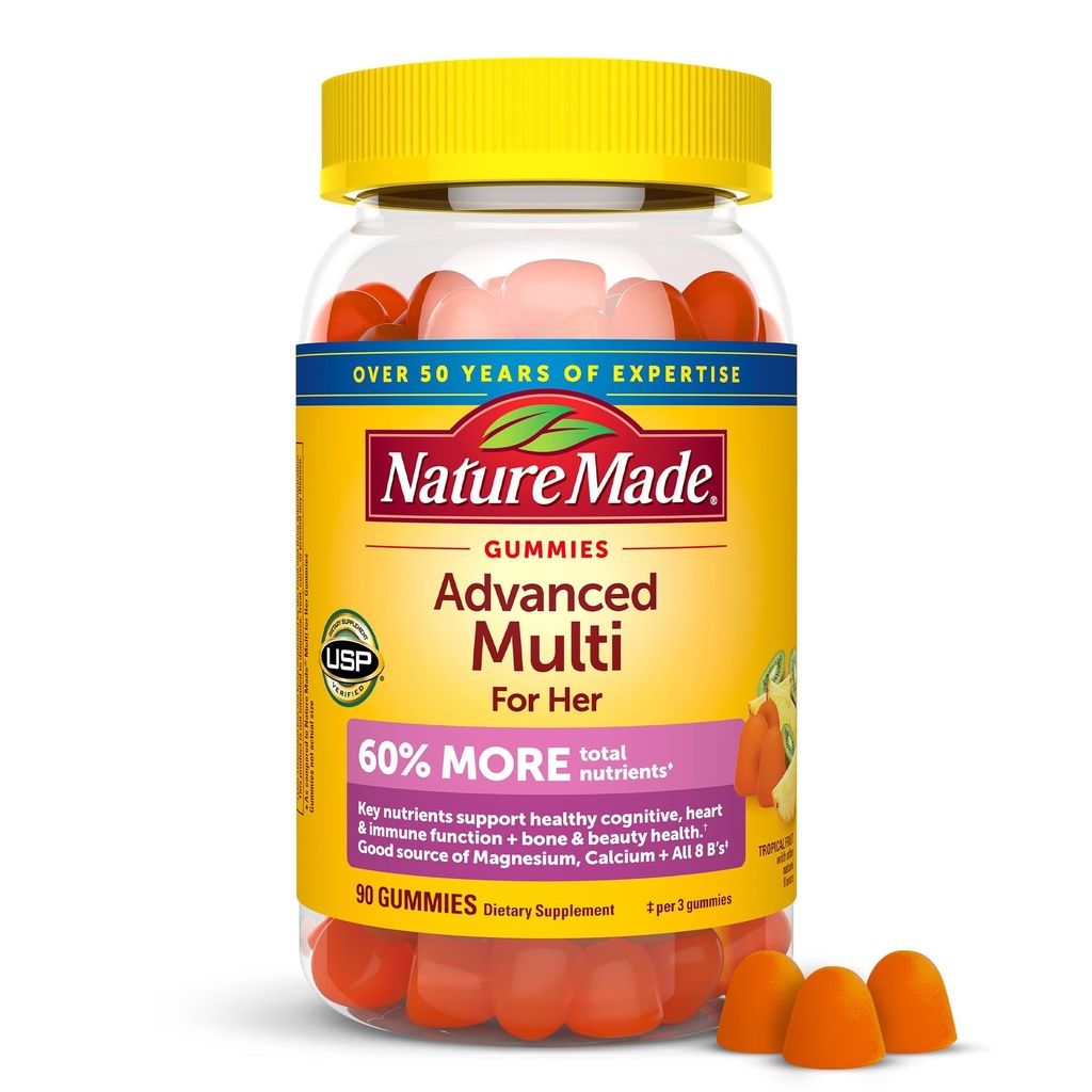 Narava napredna ženske Gummy multivitamine z magnezijevim citratom, kalcij, B vitamini, multivitaminske žvečilke za ženske, 90 Multi vitaminske žvečilke, 30 dnevna dobava