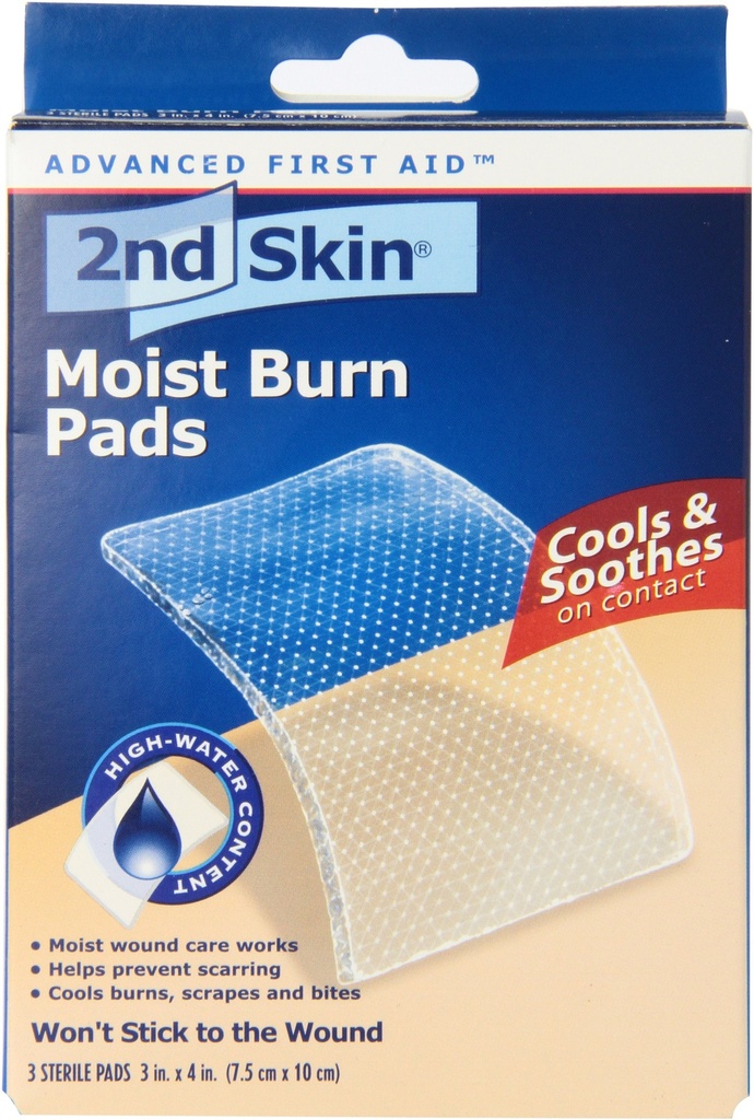 Spenco 2. koža vlažne opekline Pads, velik (3 x 4 Inches), 3-Count