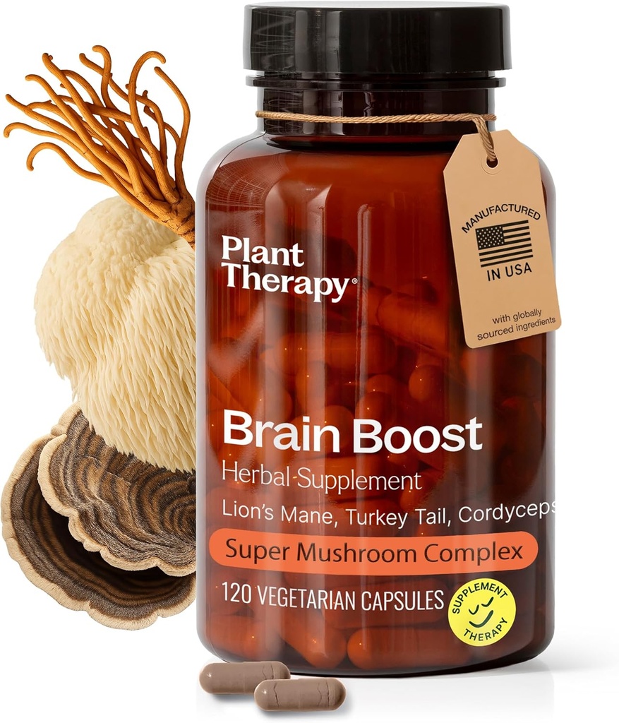 Rastlinska terapija Levje Mane Kapsule, proizvedene v ZDA 4 Mesec oskrbo s Turkey rep in Cordyceps podpira spomin fokus dopolnila za ženske in moške Brain Boost 120 Vegetarijanske kapsule