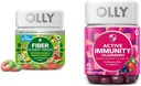 OLY Fiber Gummy prstani 50ct & Active Immunity+Elderberry Gumies 45ct Berry Flavors Prebavna in Imunska podpora