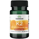 Swanson Vitamin K2 (Menakinon-7) - Vitamin dopolnilo podpirajo kardiovaskularno in zdravje kosti - Izdelano iz japonskega Natto za pomoč Regulirati kalcij - (30 Softgels, 100mcg vsak)