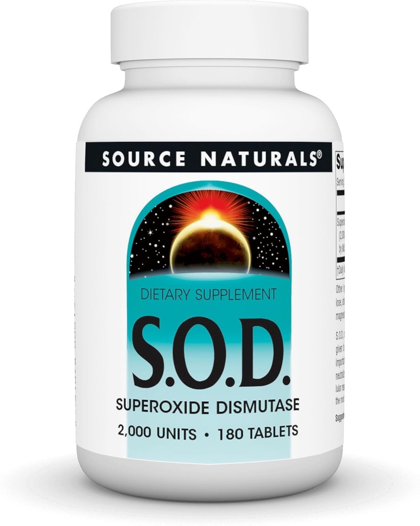 Vir Naturals S-O-D, superoksid dismutaza - prehranska dopolnila - 180 tablet