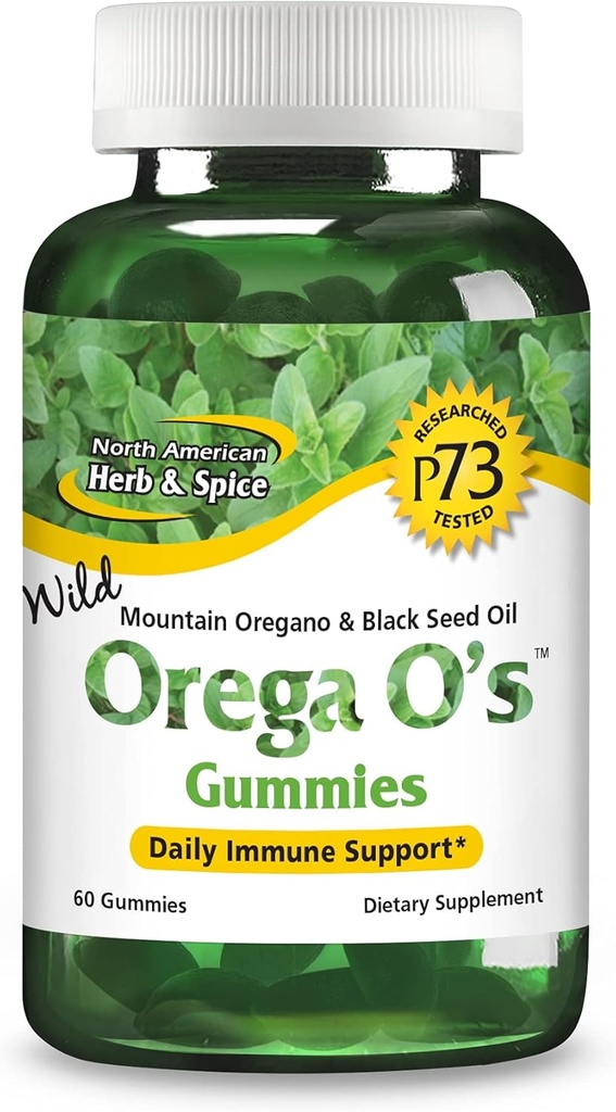 SEVER AMERICAN HERB & SPICE Orega O's - 60 Gummies with Wild Mountain Origano & Black Seed Oil - Non-GMO - 30 Servinges