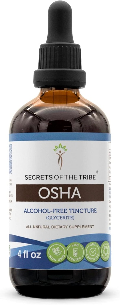 Skrivnosti tekočega ekstrakta brez alkohola Tribe OSHA, odgovornega gojenega OSHA (Ligusticum porteri), posušenega korena 4 FL OZ