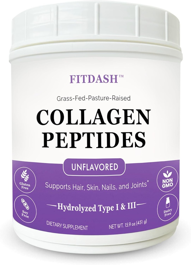 Kolagen Peptides Hidroliziran kolagen prašek tipa I in III, Podpira lase, nohte in sklepe. Nearomatizirani 41 Posterji 15.9 Oz. Grass-Fed Pastured-Raised.
