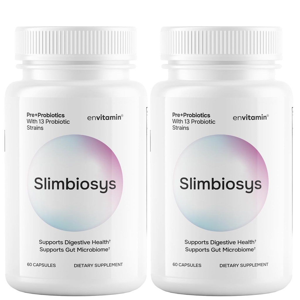 Slimbiosys Ultra probiotična kapsula - Pre & probiotiki za ženske in moške - podpora vašemu mikrobiomu (2 paketa, Slimbiosys)