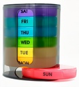 Tedenske tablete Organizator (dvakrat na dan), Prenosna 7 dan tablete Box primeru z zlaganjem AM/PM predelki za tablete, vitamin, ribje olje, dodatki,Rainbow (Rainbow)