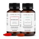 JShealth Vitamini Bloating Bundle - Vključuje Detox + Debloat Jetra Health Formula & Presnova+ Podpora za naravno energijo