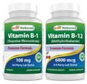Najboljši naravni vitamin B1 kot tiamin mononitrat 100 mg in vitamin B12 6000 μg