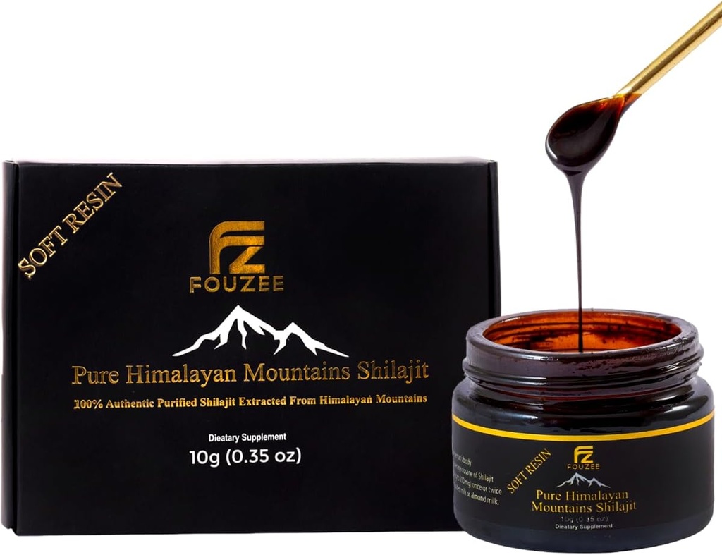 Čisti himalajski shilajit – Trace Mineral Supplement for Women & Men – Vse naravne in avtentične shilajit Resin v amber stekleni steklenici – Fulvic Acid for Energy Boost & Immunity (10 Gram)
