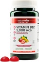 NatureWise Vitamin B12 Gummies za odrasle, 1000 μg - Jagodna limonina aroma - podpira dnevno energijo, mentalno jasnost, kognitivno funkcijo - Vegan, Gluten-free, Non-GMO - 60 Count[1-Mesec dobave]