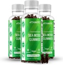 Vitamatski 3 Pack Irish Sea Moss Gummies- 3000mg ekvivalent na serviranje (iz ekstrakta 132,5 mg) - 60 Ct - Izdelano z Bladderwrack & Burdock Root - Seamoss dodatek za ščitnico, energije, imunske podpore