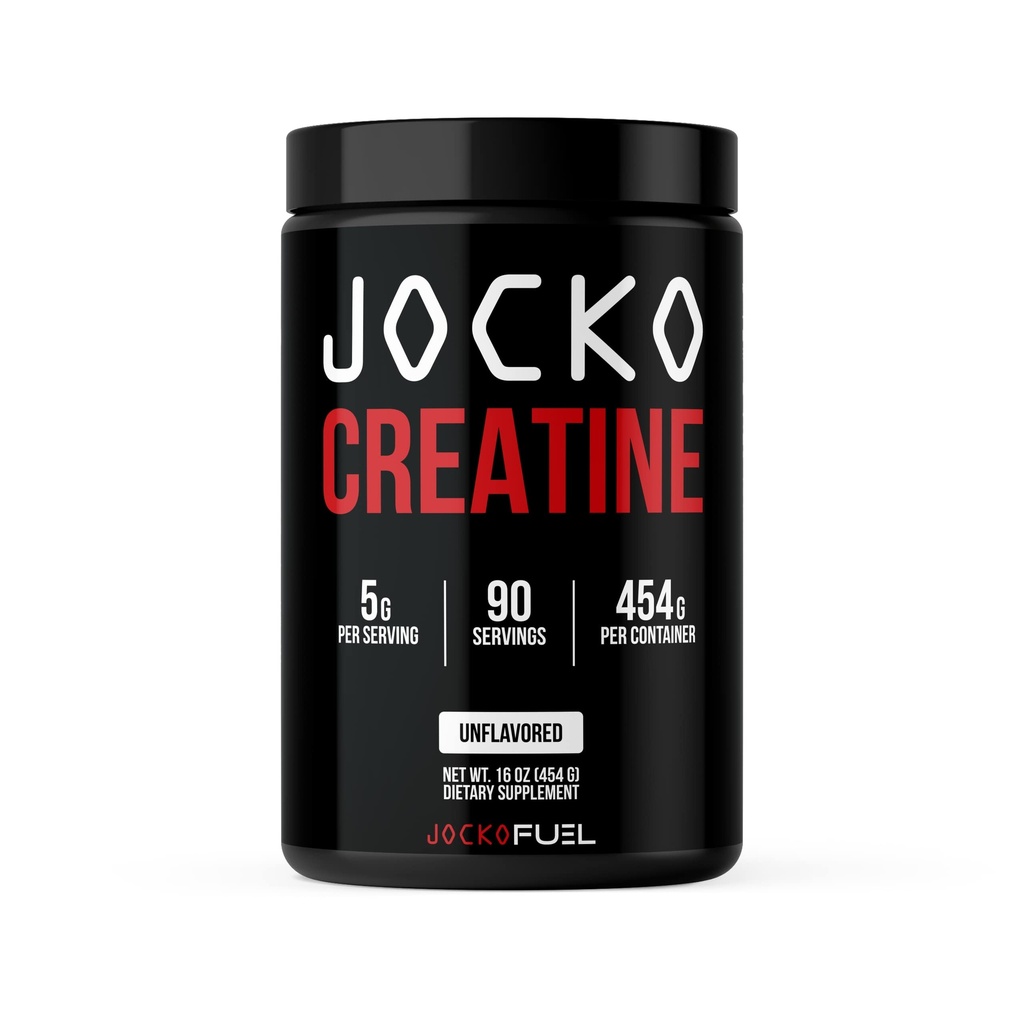 Jocko Fuel Kreatin Monohidrat, Čisti mikroniziran prašek za moške in ženske, Podpira rast mišic, moč, Recovery & Cognition, Unflavored, 450 Grams, 90 Servings
