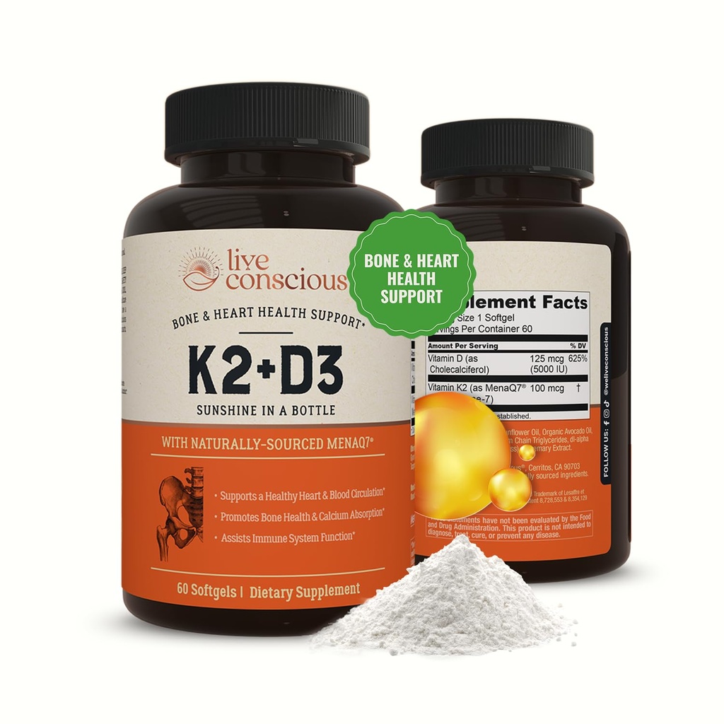Live Conscious Vitamin K2 MK7 z D3 dodatek 