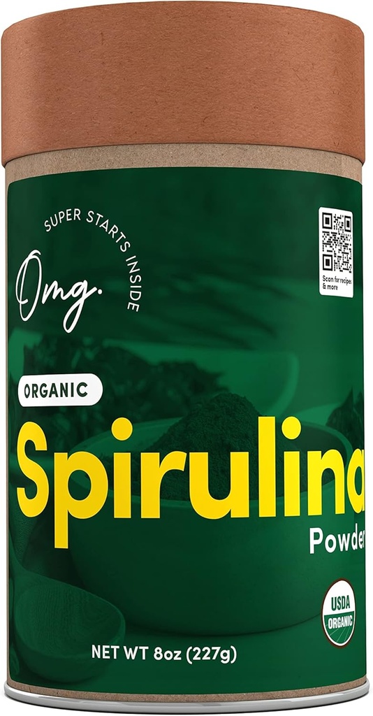 OMG! Superfoods Organic Spirulina Powder - 100% Pure, USDA Certified Organic - Dober vir železa, Vitamin A & Vitamin B12. - 8 Ounces (1 paket) ...