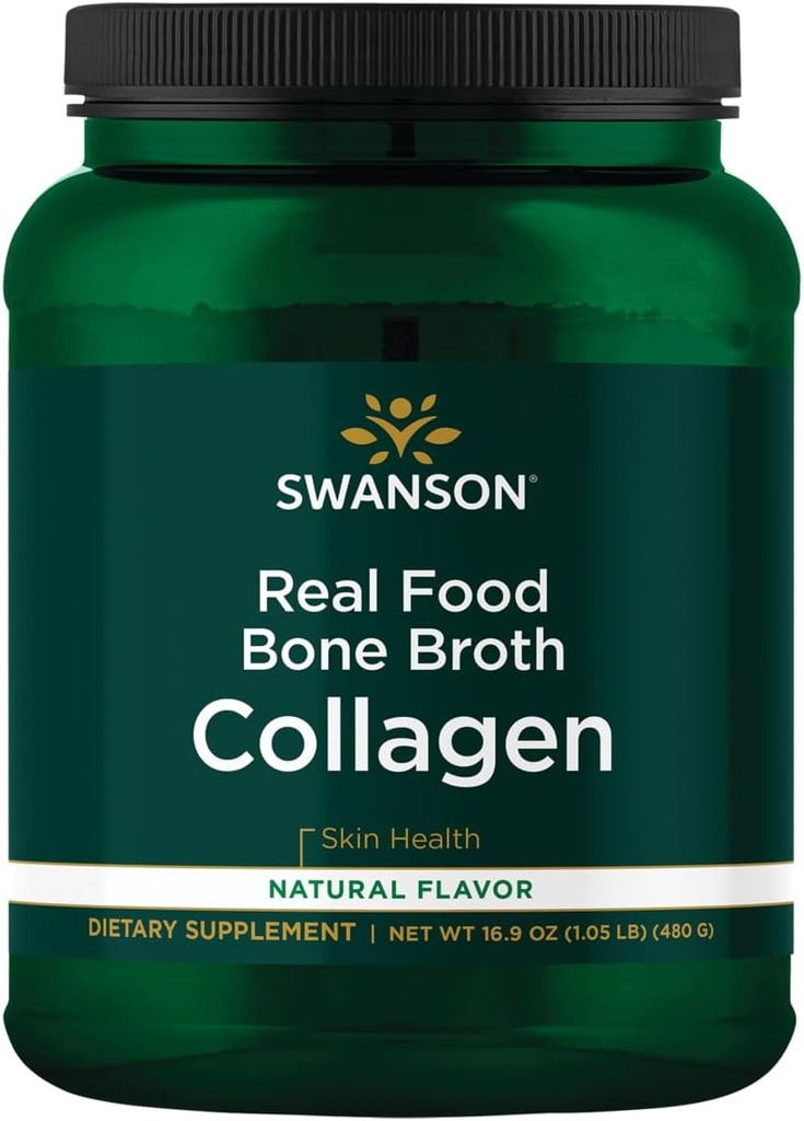 Swanson Real Food Broth Colagen - Naravna aroma 16.9 oz Pwdr