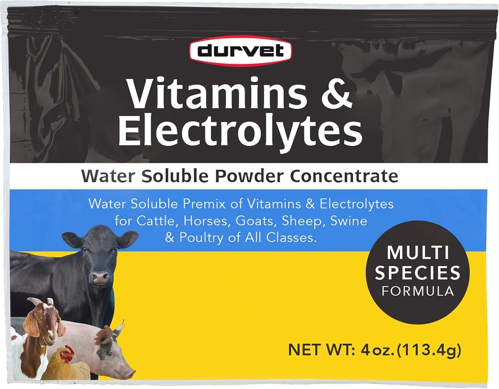 Durvet Vitamini in elektroliti Conc, 4 oz (113.4g)