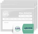 LivaClean 425 Pack upgraded tablete za debelost vrečke za potovanja - tablete vrečke, Medicina vrečko za potovanje