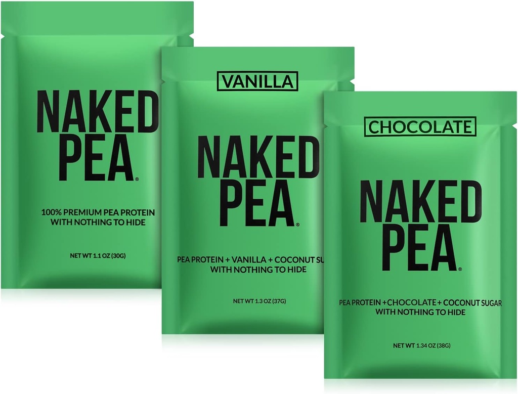 Golo vegansko vzorčno pakiranje Pea, čokolada Pea in Vanilla Pea