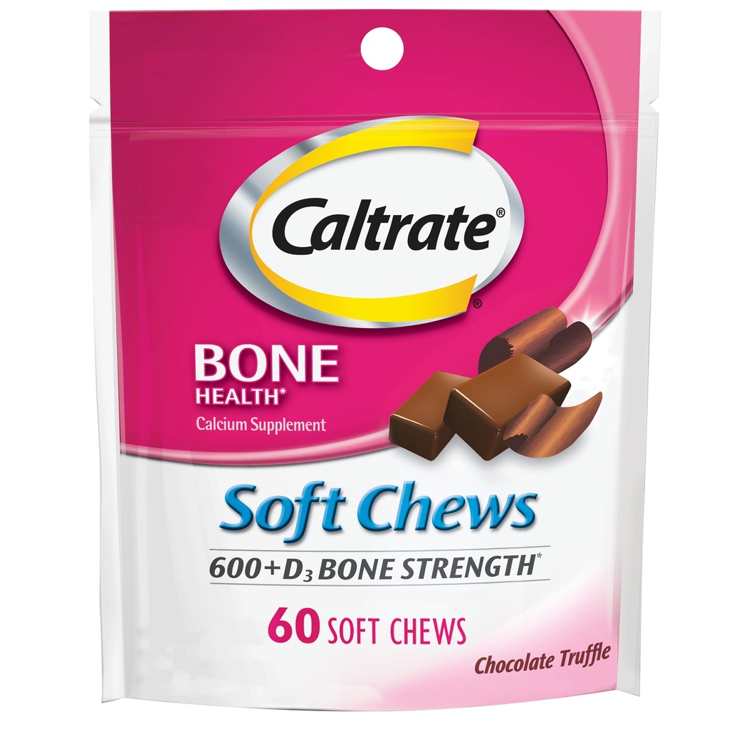 Kalcijev vitamin D dodatek, čokolada Tartuf - 60 Count