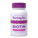 BariMelts Biotin 5000mcg, 90 hitro raztapljajoče tablete (3-mesečna zaloga), vitamini brez sladkorja za ženske, naravna jagodna aroma