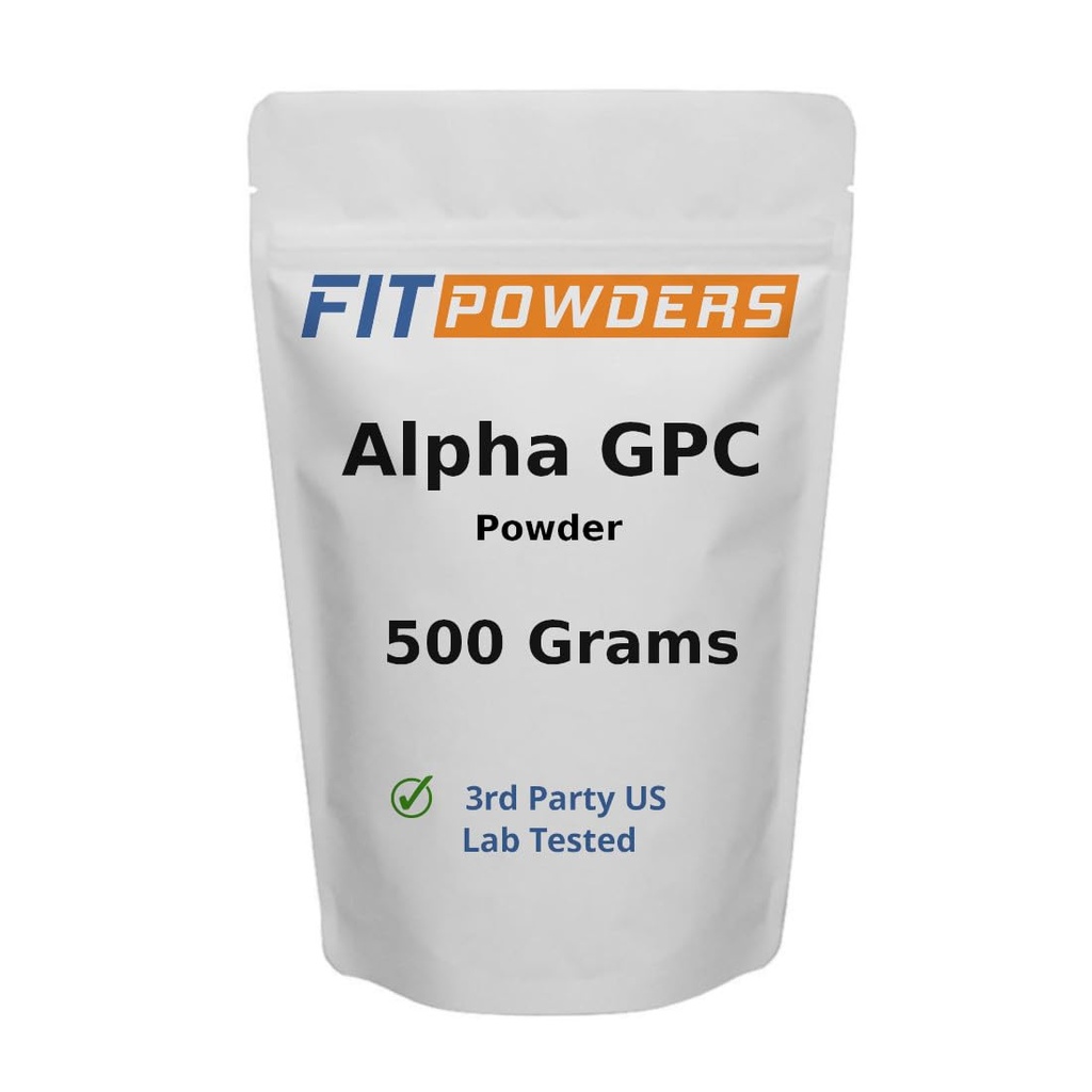 Alpha-GPC prašek 500 Grams, Non-GMO Alpha GPC dodatek holin prah, Vegan, tretja stranka testiran, Pred-workout, Spomin in Focus, s Scoop