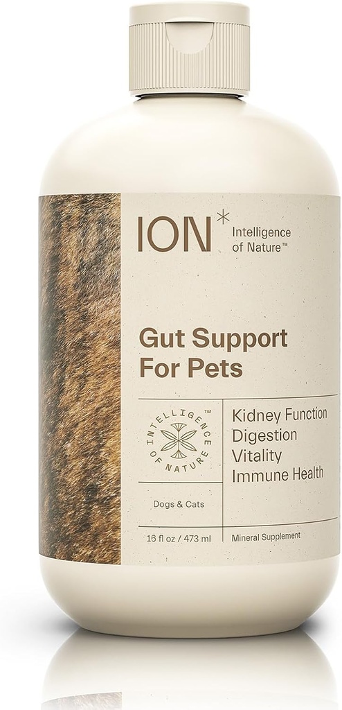 ION* Inteligenca narave Gut Podpora za hišne živali - Tekoči probiotiki Kapljice Alternative za pse in mačke, Prebavno zdravje za kužke, kožo in zdravje las - 16 fl oz (Pack of 1)