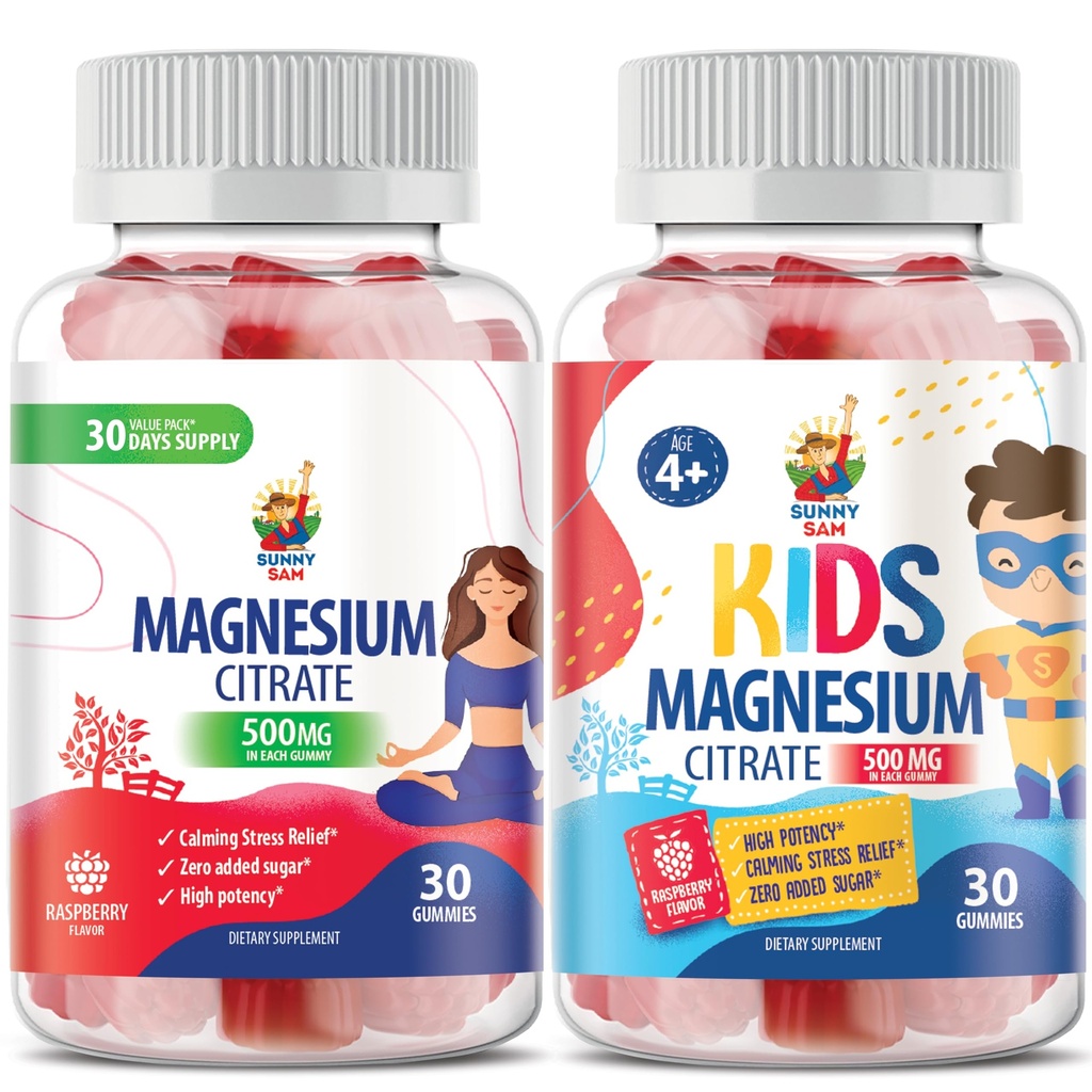 Magnezij Gumiji za otroke - 500mg in Magnezij Gumiji za odrasle - 500mg .Calm Magnezijev žvečenje - Magnezijev Citrat Žvečilni dodatek za Mood & Mišična podpora