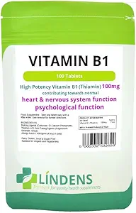 Lindens Vitamin B1 Tiamin 2-Pack 200 Tablete B 1 B-1 Tiamin naravna kakovost
