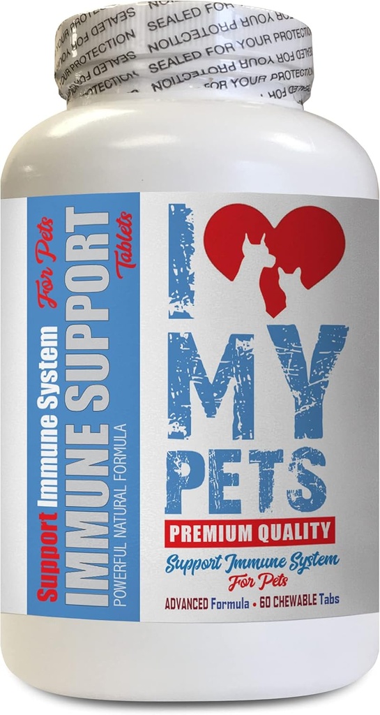 Ljubim svoje PETS LLC Imunski pes zdravljenje - PET Imunska podpora - Psi in mačke - Booster - zdravo - Mlečni osat za pse - 60 obravnava (1 steklenica)