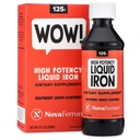 NovaFerrum Wow, 125 Visoka moč Tekoči železovi dodatki za odrasle, pomanjkanje železa, 125 mg železa na 5mL odmerek, Vegan preverjen, Gluten prost Certified, sladkor brez