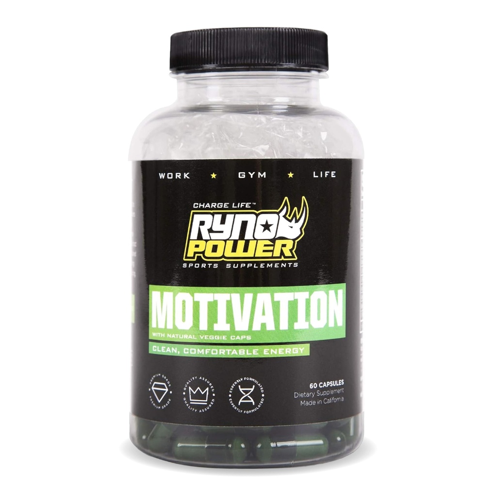 Ryno Power Motivacija Predworkout Focus Energy Supplement kapsule (30 strežb)