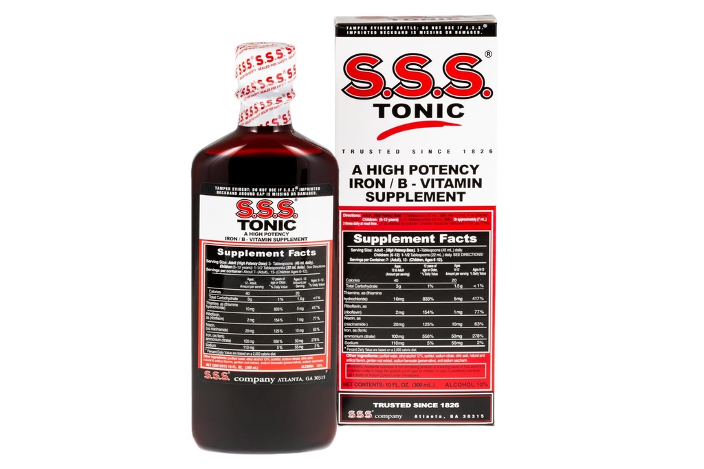 S.S.S. Tonik, železo in vitamin B dodatek, vitamini visoke jakosti, steklenica,10 Fl Oz (Pack z 1)