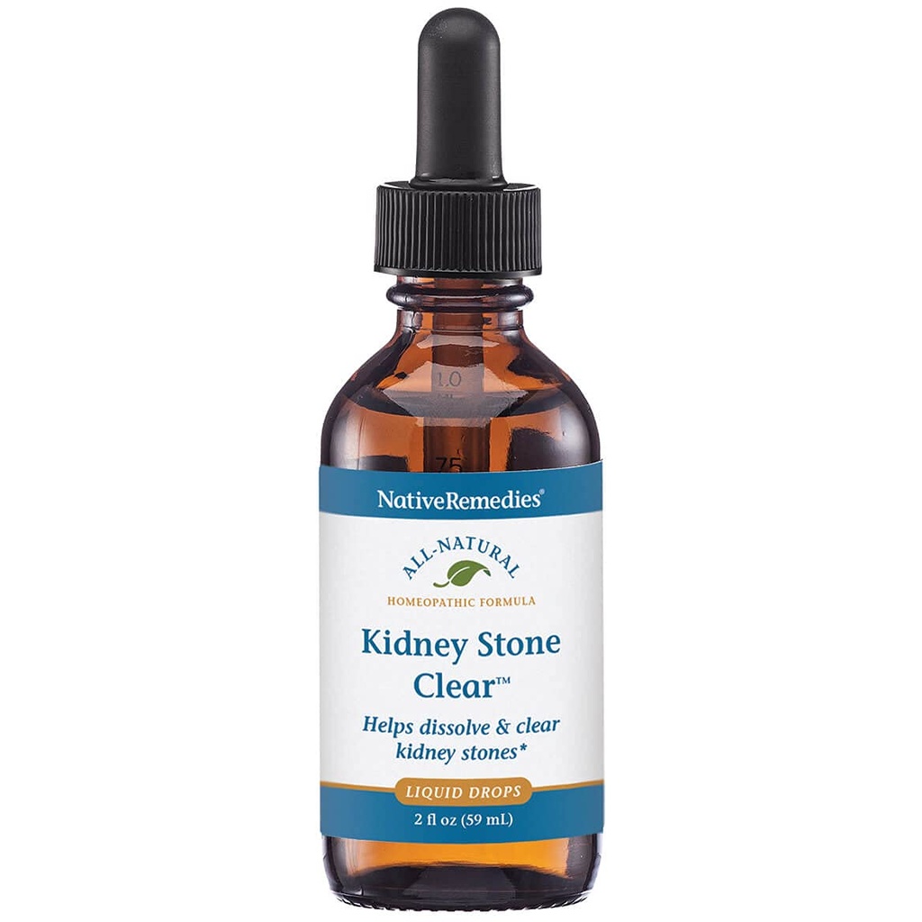 Native Remedies Ledvični kamen Clear - naravna homeopatska formula Začasno pomaga raztapljati in čistih ledvičnih kamnov - Olajša bolečine, slabost in bruhanje - 59 ml