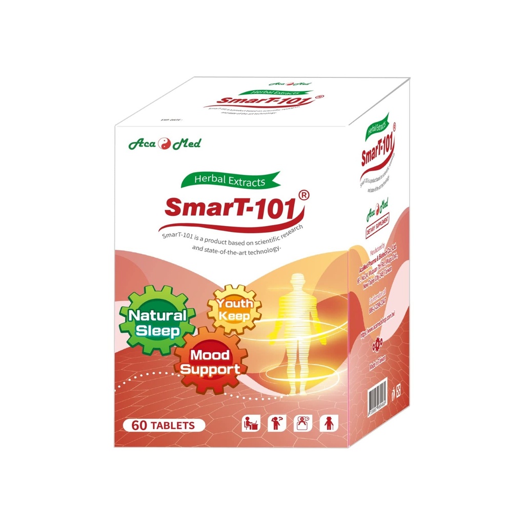 SmarT-101, Visoko priporočljivo za možgane Meglica, izboljšanje spomina, izboljšanje kakovosti spanja, zeliščni dodatek, Vegan, 60 tablet.