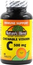 Žvečljivi vitamin C. Odlična degustacija nizkega sladkorja esencialni vitamin, ne spodbuja zobno gnilobo. 500 mg, 60 tablet.