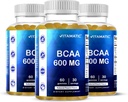 Vitamatska BCAA Gumies - Vejevna veriga Aminokisline dopolnila - breskova aroma - 600mg na serviranje - 60 veganskih gumijev na osnovi pektina (3 steklenice)