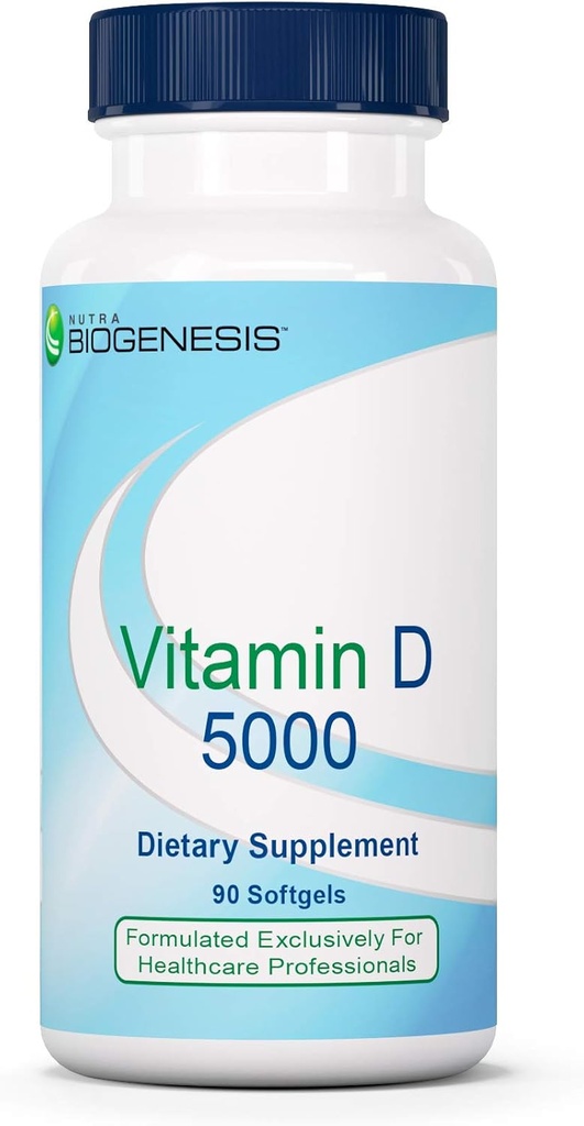 Nutra biogeneza Vitamin D 5000 - Vitamin D3 5000 i.e. kapsul mehkega gela za moške in ženske, VIT D dodatek za imuno podporo, zdravo zdravje zob in kosti - 90 kapsul