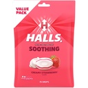USTREZNO Umirjanje žrela (prej HALLS Breezers) Kremasto Jagodno grlo kapljice, Economy Pack, 70 kapljic