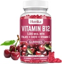 Vitamin B12 Complex 5000 μg metil B12, Adenosyl B12 & hidroksi B12, s koencimom Q10, folat, vitamin C, žvečljiv B 12 za energetsko podporo, presnovo, zdravje kosti - češnjeva aroma