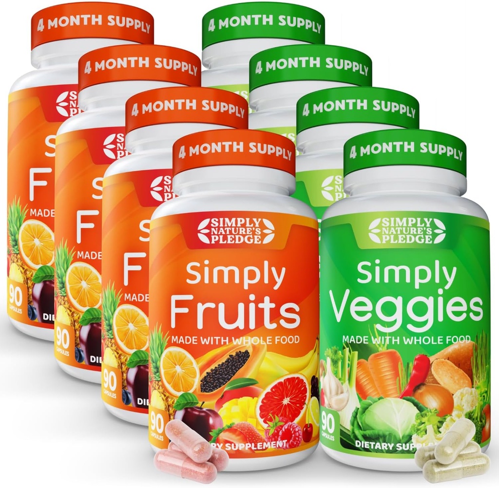 Preprosto zaprisežena narava - pakirana z več kot 40 različnih sadežev in zelenjave - 4 mesecev zaloge - izdelana s polno hrano Superživila - z Aloe Vera - 100% Soy Free - 720 Kapsule