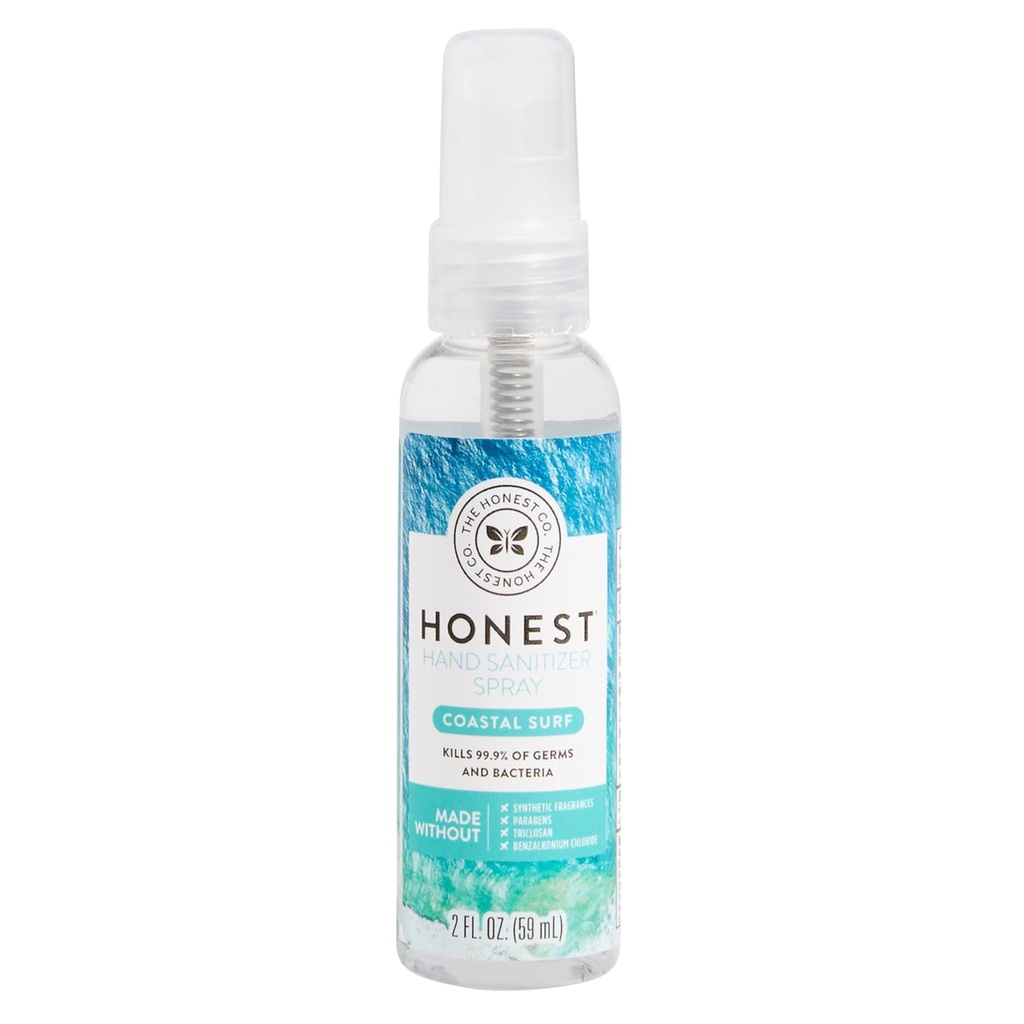 Pošteno podjetje na osnovi rastlin Sanitizator spray ubije 99,9% Germs Hypoallergene Hitro sušenje in vlažilni obalni Surf 2 fl oz