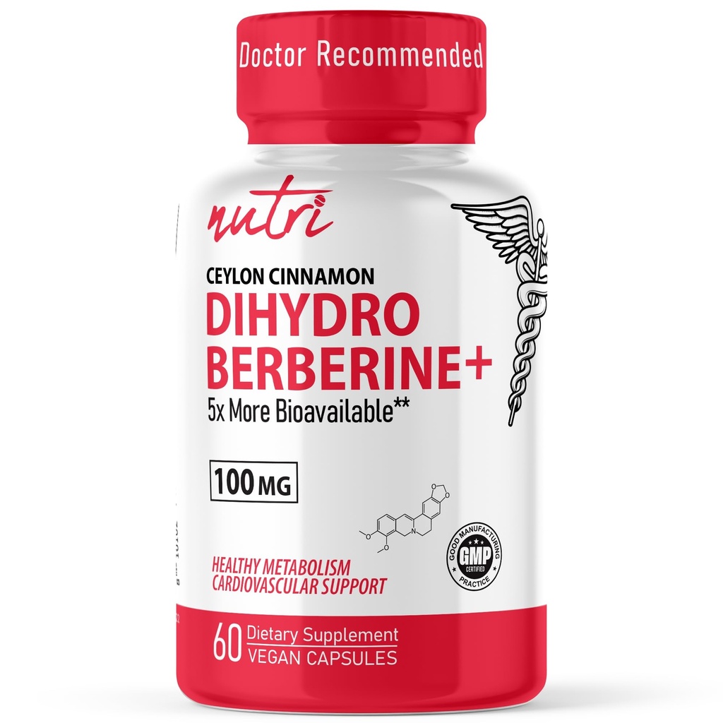Nature's Fusions Dihidroberberin Dodatek 100mg 60 Kapsule - s Ceylon Cinamon - 5X učinkovitejši od navadnega Berberine HCL