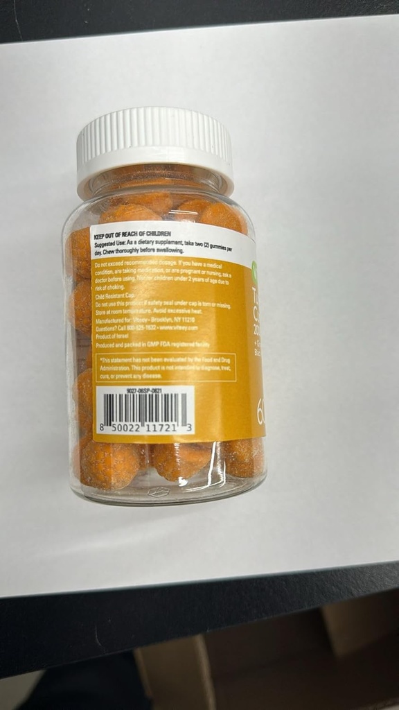 Kurkumin Gumi z ingverjem in črnim poprom Zeliščni dodatek, 2000mg, Imunska podpora, Zdrava koža, in skupno zdravje, Vegan, pektin na osnovi, za odrasle in najstnike chewable Peach Flavor