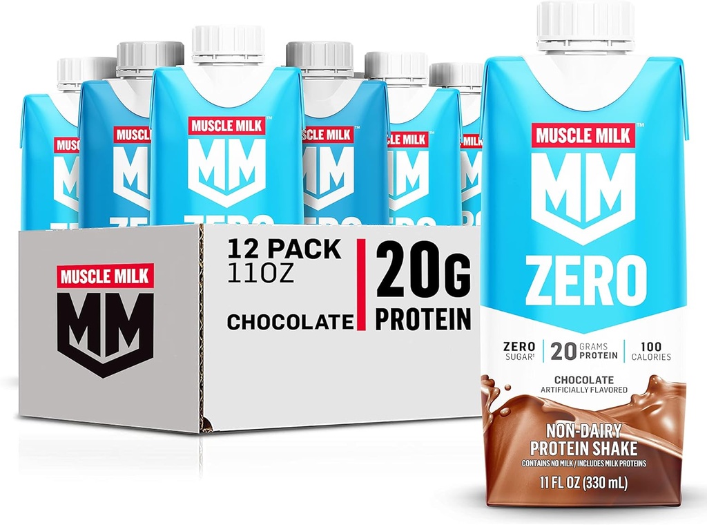 Mišično mleko brez beljakovin Shake, čokolada, 11 Fl Oz Škatla, 12 Pakiranje, 20g beljakovine, nič sladkor, 100 kalorij, kalcij, vitamini A, C & D, 4g fiber, Energirni prigrizek, vadbena regeneracija, pakiranje maj Vary,11 Fl Oz (Pack of 12)