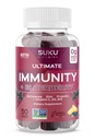 Vitamini SUKU - Ultimate Immunity - Elderberry Echinacea in Propolis Gummies za imuno podporo, enostaven za žvečenje - ne GSO, Gluten Sugar - Granatna limete Okusni Gummy Vitamini, 50 Število