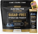 HRDWRK Elektrolitski paketi v prahu z magnezijem, kalijevim natrijem, Keto Hydration Packets - BCAA Electrolyte Powder Packets z glutaminom, 30 Elektrolitis Powder Packets Sladkor brez arome